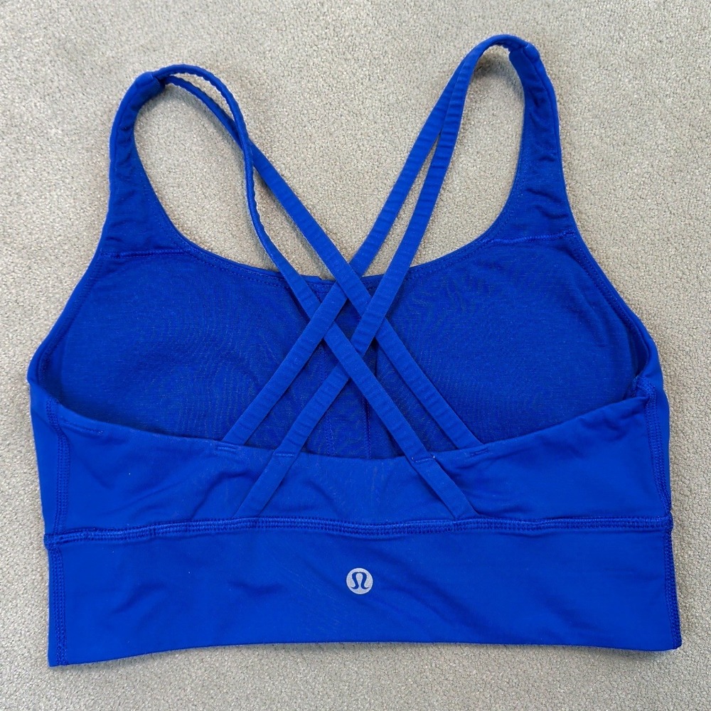 Lululemon Free To Be Bra Wild Women 6 Blue Strappy Back Luxtreme Yoga Sports Bra